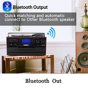 bluetooth out record player
