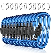 3”D-Clip Durable Locking Carabiner Keychain Clip,Keychain Clip Hook, Spring Snap Hook, Set of 10