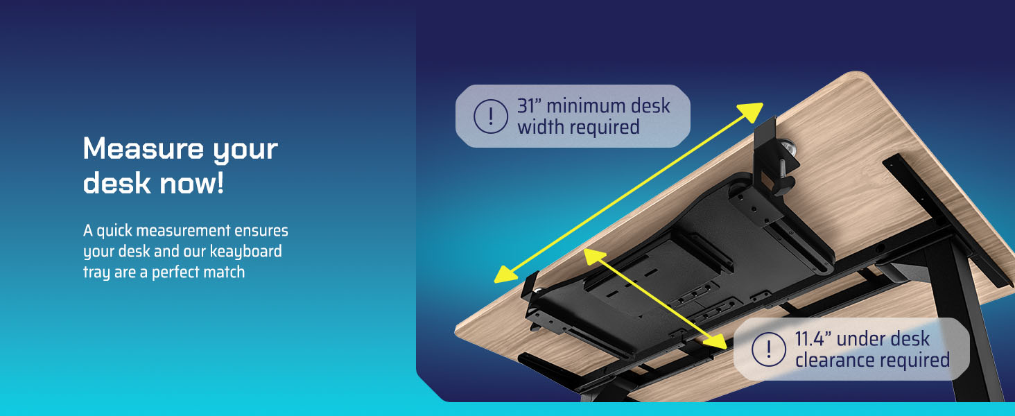 large keyboard tray under desk