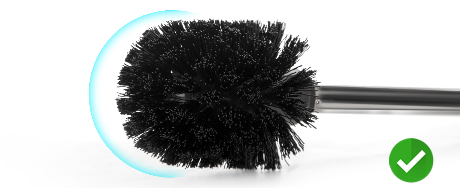 Non-spill bristles for toilet brush