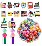 School Theme 16mm Acrylic Beads for Pens 52PCs &amp; Silicone Focal Student Beads for Beadable Pens, ...