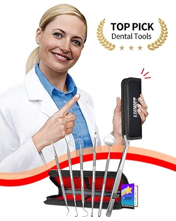 G.CATACC dental tools for home use with dental picks, tartar remover for teeth, dental scraper