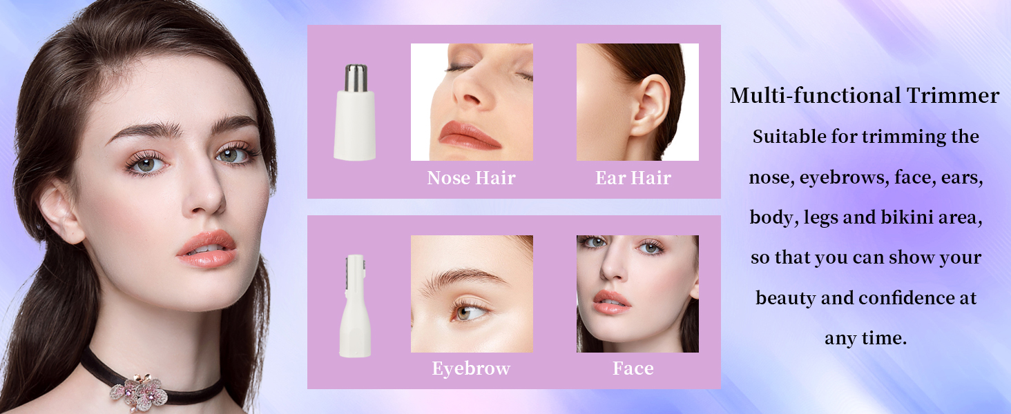 Nose &amp; Eyebrow Hair Trimmer for Women Men,Painless Rechargeable Ear &amp; Nose Hair Trimmer Clipper