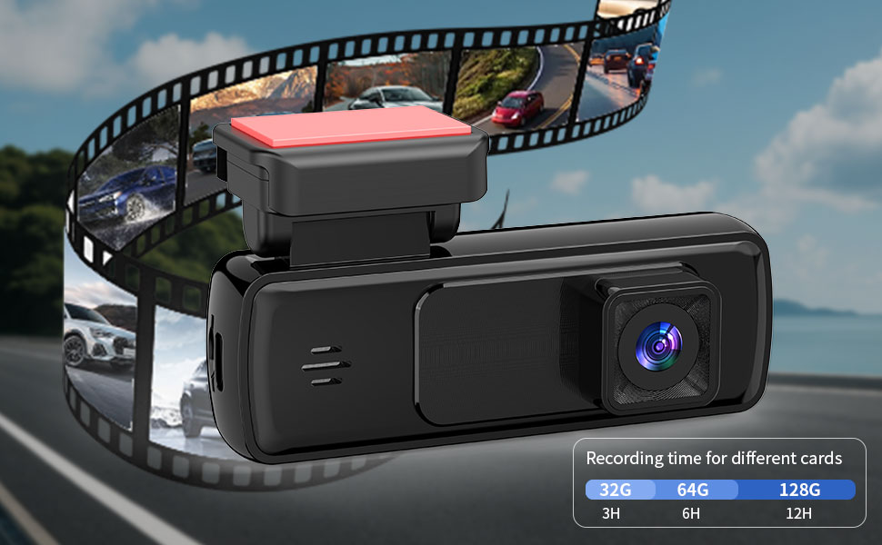 GITESI Dash Cam Recording Time for 32GB/64GB/128GB TF Cards