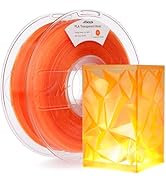 AMOLEN 3D Printer Filament Crystal PLA Transparent 1.75mm, Crystal Orange Clear Printing, Low War...