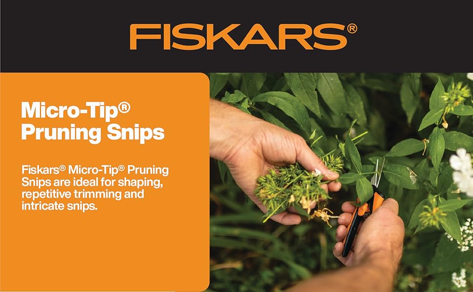 Micro-Tip Pruning Snips are ideal for shaping, repetitive trimming and intricate snips