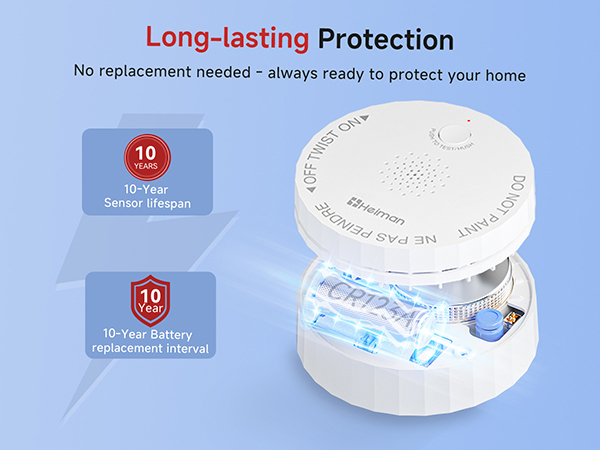 10-year battery powered smoke alarm
