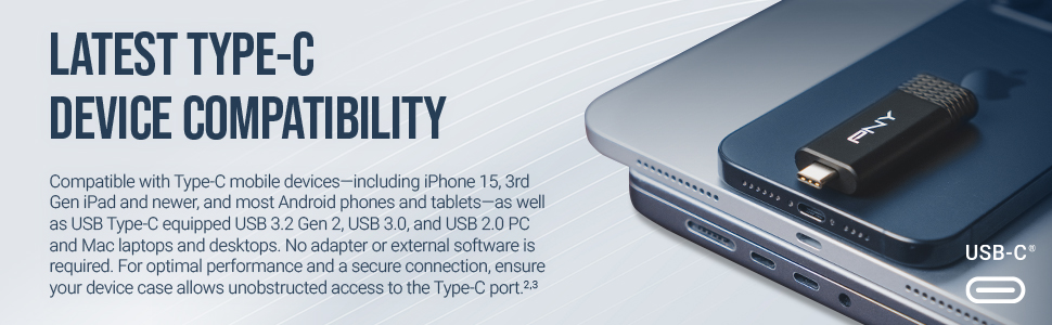 PNY Pro Elite V3 Type-C USB 3.2 Gen 2 Flash Drive - Latest Type-C Device Compatibility
