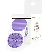 PARLAIM 2 Inch Brushed Light Purple Thermal Sticker Printable Round Holographic Direct Thermal La...
