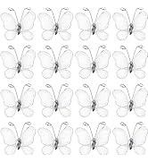 Toddmomy Mesh Glitter Butterfly 100Pcs Sheer Mesh Glitter Butterflies, Mesh Wire Glitter Butterfl...