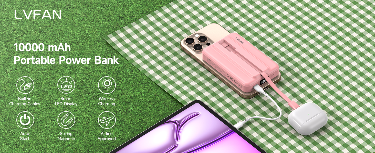 LVFAN 10000mAh magnetic power bank