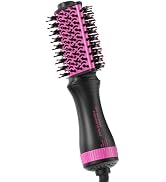 4-in-1 Travel Ceramic Blow Dryer Brush for Short to Medium Hair, Dual Voltage 120-240V, 2 Inch Te...