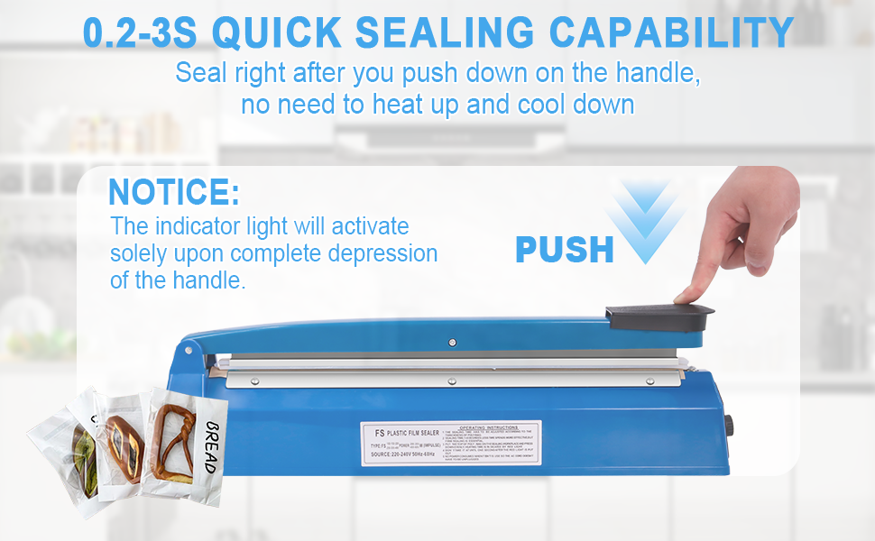 Impulse heat sealer 12 inch for airtight packaging, ideal for sealing various materials and products