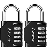 Puroma 2 Pack Combination Lock 4 Digit Outdoor Waterproof Padlock for School Gym Locker, Sports L...