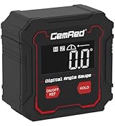 GemRed Digital Angle Gauge - Portable and Ready to Use with High Visibility and Auto-Rotating Dis...