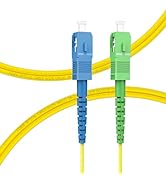 FLYPROFiber OS2 SC/UPC to SC/APC Fiber Optic Cable 1M/3ft, Single Mode Fiber Patch Cable, Simplex...