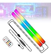 JUSJUBR 2Pcs RGB Under Monitor Light Bar, Gaming Lights for Gaming Setup, 353 Color Change Modes,...
