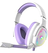 Jimonyer Gaming Headset for PC/PS5/PS4/Xbox One/Switch, Stereo Surround Sound Gaming Headphones w...