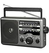 AM FM Portable Radio Battery Operated Radio by 4X D Cell Batteries Or AC Power Transistor Radio w...