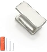 KNOBWELL 10 Pack Brushed Nickel Solid Cabinet Knobs Overall Length 1-1/2 Inch Single Hole Kitchen...