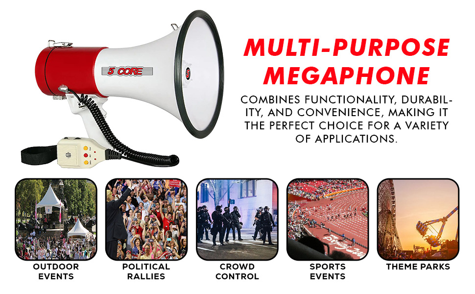 megaphones, bull horns, bull horn loud speaker, horn speaker, megaphone with mic, megaphone speaker