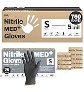 SUP Disposable Nitrile Exam Gloves, 5 Mil Powder-Free Latex-Free Food Safe for Medical, Cooking, ...