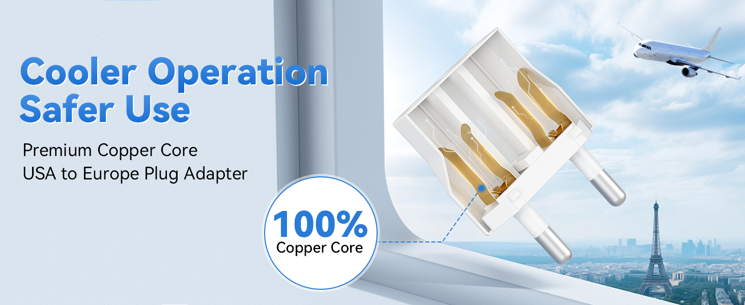 Premium plug adapter with copper core