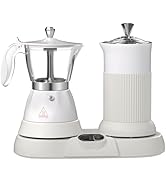 Vaolvpant Electric Espresso Machine with Milk Frother 2-in-1 Efficient Moka Pot Coffee Maker with...