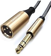 XANHAM XLR Male to 1/4 Inch(6.35mm) Male 6.6 Feet/2 Meter TRS Balanced Cable XLR to Quarter Inch ...