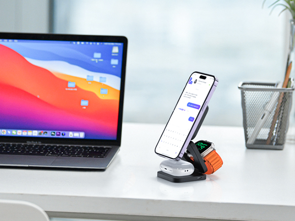 foldable charger for iphone iwatch airpods at office