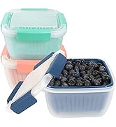shopwithgreen 3 Pack 50oz Berry Keeper Container, Fruit Produce Saver Food Storage Containers wit...