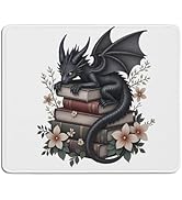 TopXmai Book Black Baby Dragon Mouse Pad for Desk, Bookish Reading Mouse Pads Mousepad for Comput...