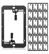 25Pack Low Voltage Mounting Bracket 1 Gang 2 Ring Drywall Cables Pass Through Wall Plate Wallboar...