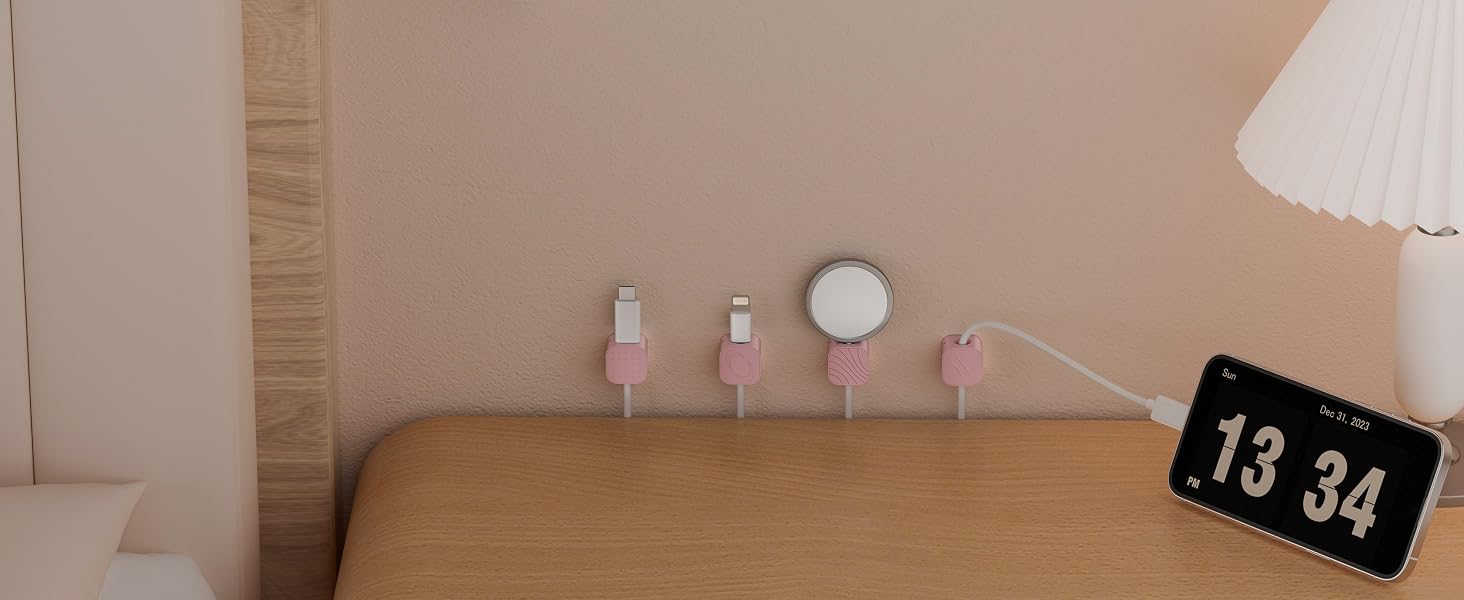 pink cable organizer clips magnetic holder wire management desk cord adhesive clips