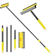 NEWE Window Squeegee with Extension Pole, 54.5 inches Car Windshield Washer Kit with Sponge, Exte...
