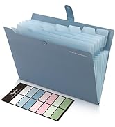 SKYDUE Expanding File Organizer with 8 Pockets, Accordion File Folders with Labels, Portable Docu...