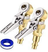 EVOULTES 2-Pack Closed Ball Tire Chuck with Clip, 1/4" FNPT Locking Air Chuck Tire Inflator Nozzl...