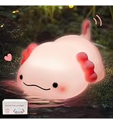 MAGOHMT Axolotl Night Light for Kids - 3-Level Dimmable Silicone Lamp, USB-C Rechargeable Nursery...