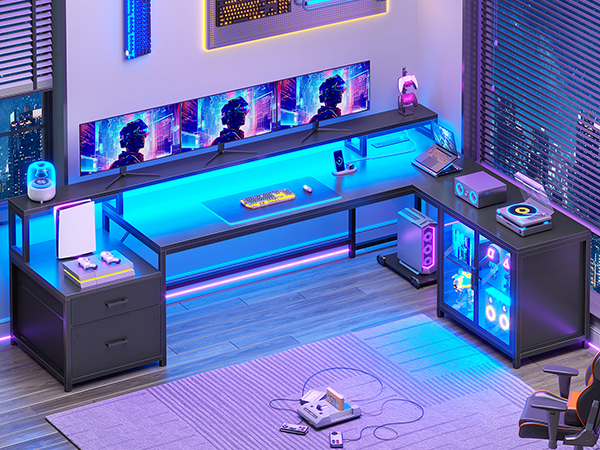 gaming desk l shaped desk
