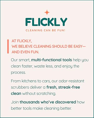 Flickly brand message about easy, fun, multi-purpose cleaning.