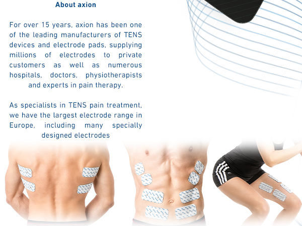 axion offer a wide range of special electrode pads for the most popular tens applications
