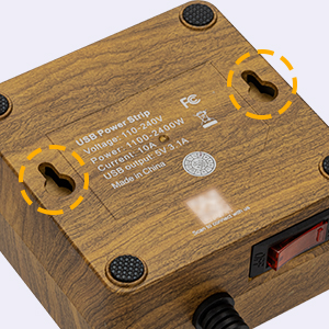 socket strip with mount hole