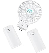 HandFan 10400mAh Handheld Fan With Double Portable Charger, Rechargeable Personal Hand Fan, Folda...