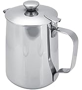 Stainless Steel Milk Frothing Pitcher with Lid for Latte Coffee Art, Small 3oz Creamer Jug, Metal...