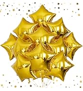 Adeyoo 20Pcs Gold Star Balloons Foil Balloons,18Inch Large Star Shaped Balloon Mylar Star Helium ...