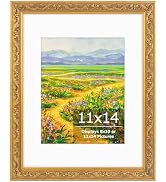 Golden State Art,11x14 Ornate Picture Frame for 8x10 Photo with Mat or 11 x 14 Prints without Mat...