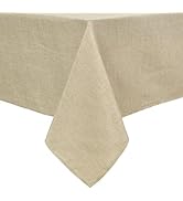 Hiasan Faux Linen Rectangle Tablecloth - Wrinkle and Stain Resistant Washable Table Cloth for Kit...