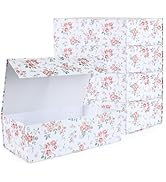 LFBOX Rose Floral Gift Box with Magnetic Lids 13.8x8.3x4.4 in, Large Bridesmaid Proposal Boxes, R...