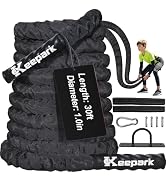 Battle Ropes for Home Gym 1 Inch Diameter 30FT Length Workout Rope Exercise Rope Training Ropes w...