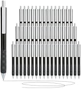 HZDIYAKE Black Gel Pens, 50 Pack Black Pens Bulk 0.5mm Black ink Fine Tip Pen, Smooth Writing, Cl...